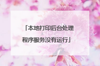 本地打印后台处理程序服务没有运行