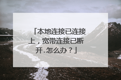 本地连接已连接上,宽带连接已断开.怎么办?