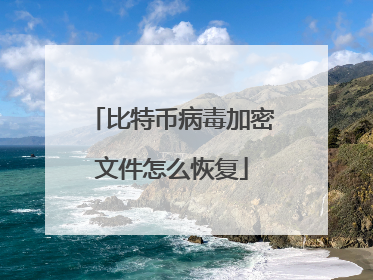 比特币病毒加密文件怎么恢复