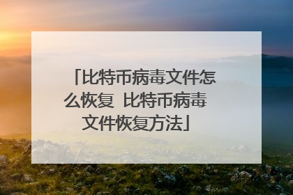 比特币病毒文件怎么恢复 比特币病毒文件恢复方法