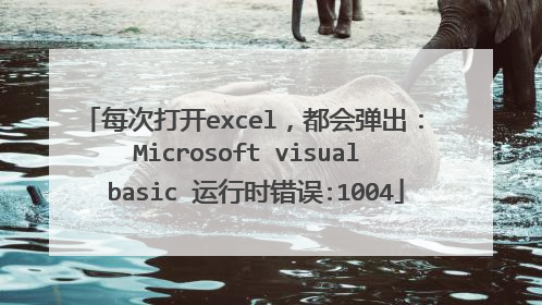 每次打开excel,都会弹出: Microsoft visual basic 运行时错误:1004