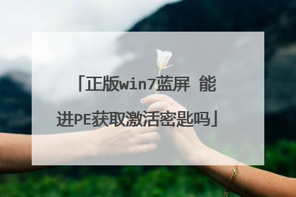 正版win7蓝屏 能进PE获取激活密匙吗