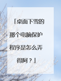 桌面下雪的那个电脑保护程序是怎么弄得阿?
