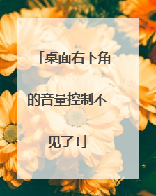 桌面右下角的音量控制不见了!