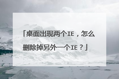 桌面出现两个IE,怎么删除掉另外一个IE?