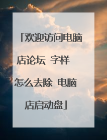 欢迎访问电脑店论坛 字样 怎么去除 电脑店启动盘