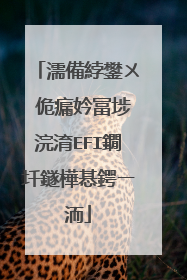 濡備綍鐢ㄨ�佹瘺妗冨埗浣淯EFI鐗圲鐩樺惎鍔ㄧ洏