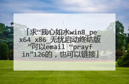 求“我心如水win8_pe_x64_x86_无忧启动终结版”可以email “prayfin”126的,也可以链接