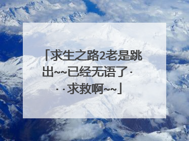 求生之路2老是跳出~~已经无语了···求救啊~~