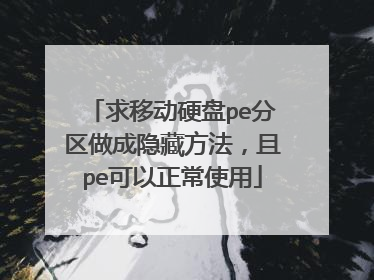 求移动硬盘pe分区做成隐藏方法,且pe可以正常使用