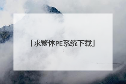 求繁体PE系统下载