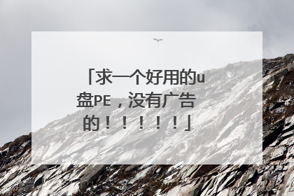 求一个好用的u盘PE,没有广告的!!!!!