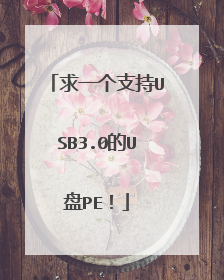 求一个支持USB3.0的U盘PE！