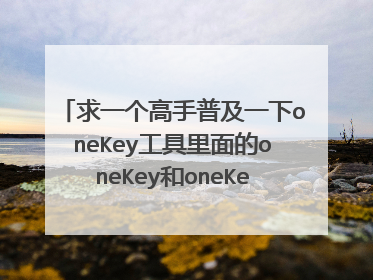 求一个高手普及一下oneKey工具里面的oneKey和oneKey PE两种的区别