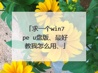求一个win7 pe u盘版、最好教我怎么用、