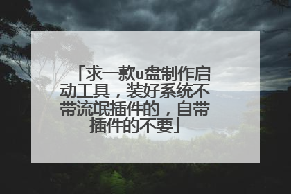 求一款u盘制作启动工具，装好系统不带流氓插件的，自带插件的不要