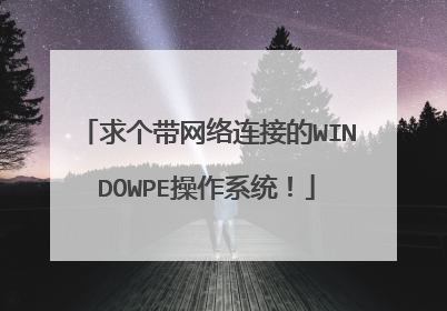 求个带网络连接的WINDOWPE操作系统！