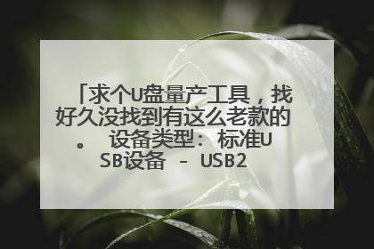 求个U盘量产工具,找好久没找到有这么老款的。 设备类型: 标准USB设备 - USB2.0全速 (USB1.1) 芯片制造商: