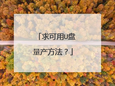 求可用U盘量产方法?