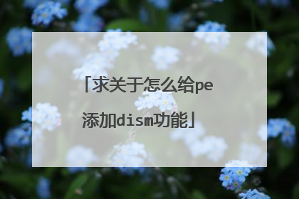 求关于怎么给pe添加dism功能