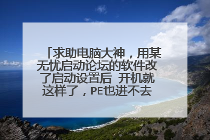 求助电脑大神,用某无忧启动论坛的软件改了启动设置后 开机就这样了,PE也进不去,怎么破,急急急!