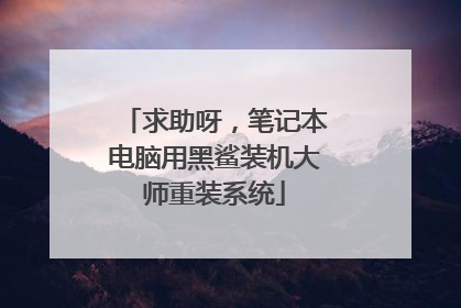 求助呀,笔记本电脑用黑鲨装机大师重装系统