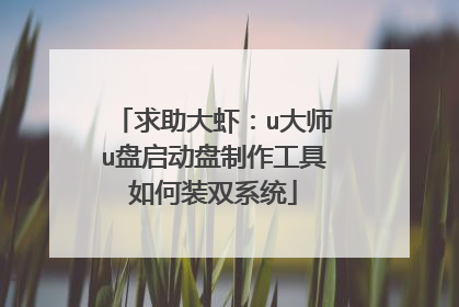 求助大虾:u大师u盘启动盘制作工具如何装双系统