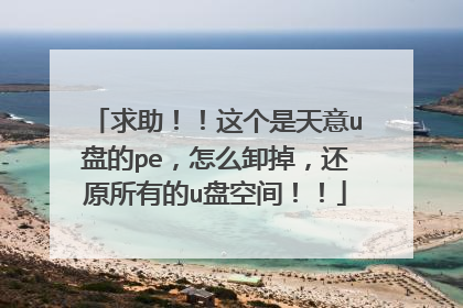 求助!!这个是天意u盘的pe,怎么卸掉,还原所有的u盘空间!!