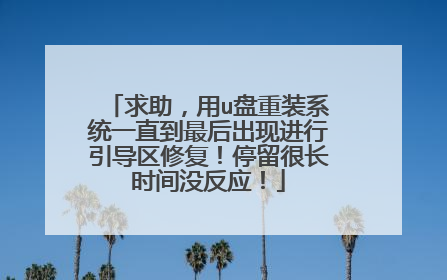 求助,用u盘重装系统一直到最后出现进行引导区修复!停留很长时间没反应!