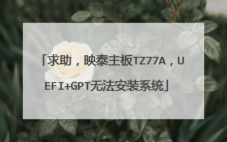 求助,映泰主板TZ77A,UEFI+GPT无法安装系统