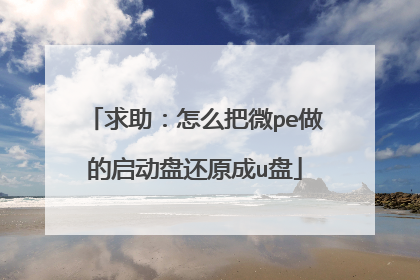 求助：怎么把微pe做的启动盘还原成u盘