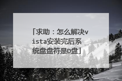 求助:怎么解决vista安装完后系统盘盘符是D盘