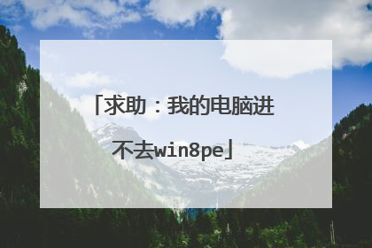 求助：我的电脑进不去win8pe