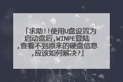 求助!!使用U盘设置为启动盘后,WINPE登陆,查看不到原来的硬盘信息,应该如何解决?