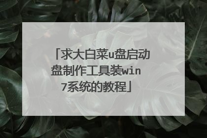 求大白菜u盘启动盘制作工具装win7系统的教程