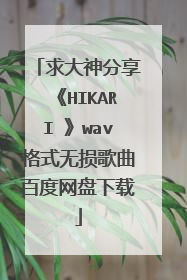 求大神分享《HIKARI 》wav格式无损歌曲百度网盘下载