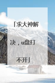 求大神解决,u盘打不开