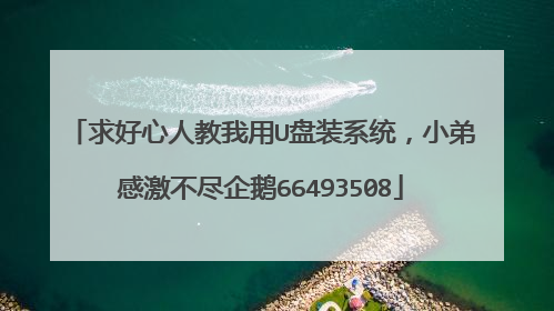 求好心人教我用U盘装系统,小弟感激不尽企鹅66493508