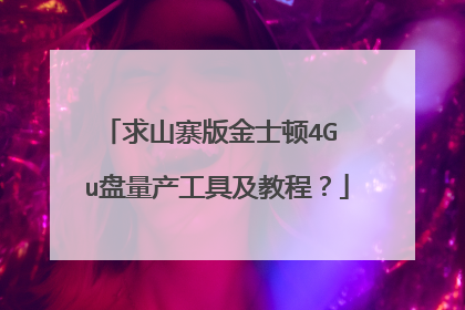 求山寨版金士顿4G u盘量产工具及教程?