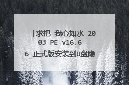 求把 我心如水 2003 PE v16.66 正式版安装到U盘隐藏分区的方法。