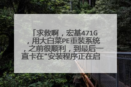 求救啊，宏基471G，用大白菜PE重装系统，之前很顺利，到最后一直卡在