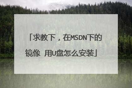 求教下,在MSDN下的镜像 用U盘怎么安装
