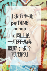 求老毛桃pe中的konboot（网上的一用开机就蓝屏）求个可用的