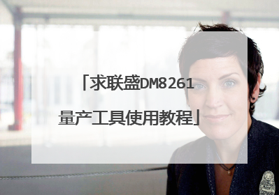 求联盛DM8261量产工具使用教程