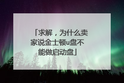求解,为什么卖家说金士顿u盘不能做启动盘