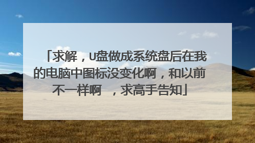 求解,U盘做成系统盘后在我的电脑中图标没变化啊,和以前不一样啊 ,求高手告知