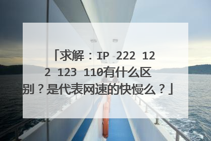 求解：IP 222 122 123 110有什么区别？是代表网速的快慢么？