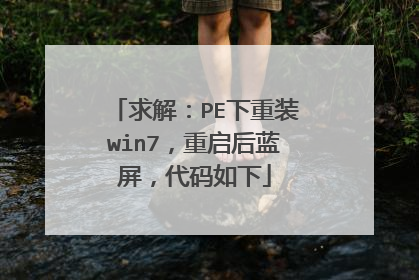 求解：PE下重装win7，重启后蓝屏，代码如下