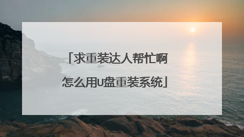 求重装达人帮忙啊 怎么用U盘重装系统