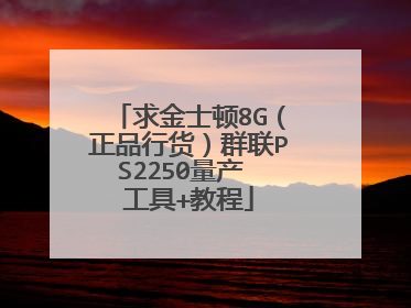 求金士顿8G(正品行货)群联PS2250量产 工具+教程